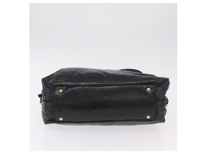 Miu Miu Handtasche Leder 2way Schwarz Gold Auth 167663M Golden - Ansicht 5