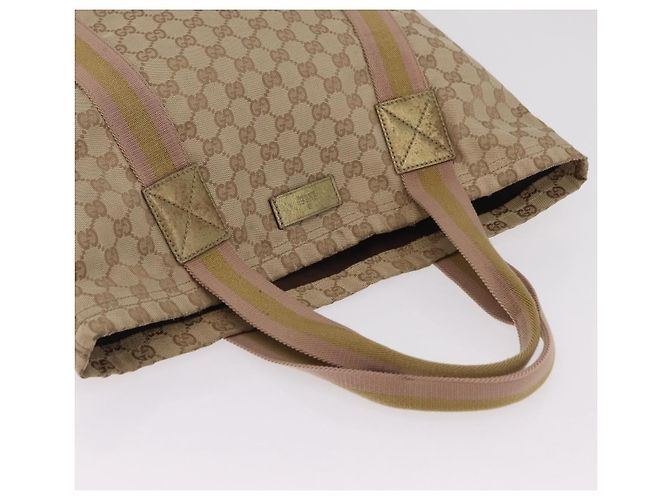 Borsa Tote GUCCI GG Canvas Sherry Line Beige 189669 Auth 206454 - vista 14