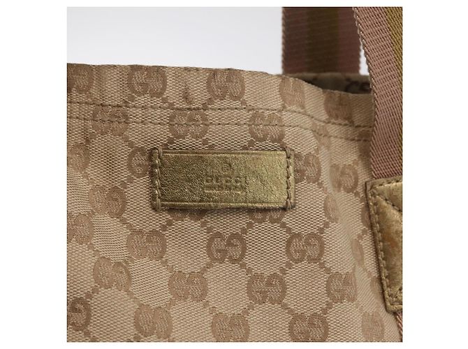 Borsa Tote GUCCI GG Canvas Sherry Line Beige 189669 Auth 206454 - vista 19