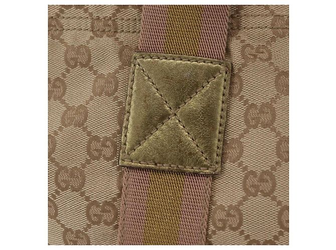 Borsa Tote GUCCI GG Canvas Sherry Line Beige 189669 Auth 206454 - vista 3