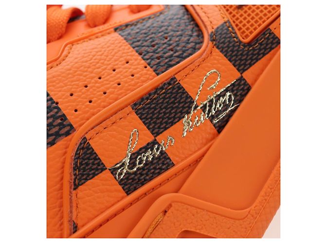 Scarpe LOUIS VUITTON Damier Pop LV Trainer 24 Orange 1ACN5S LV Auth BA15776M Arancione Damier ebene - vista 10