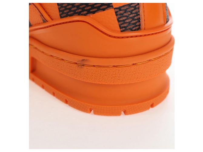 Scarpe LOUIS VUITTON Damier Pop LV Trainer 24 Orange 1ACN5S LV Auth BA15776M Arancione Damier ebene - vista 12