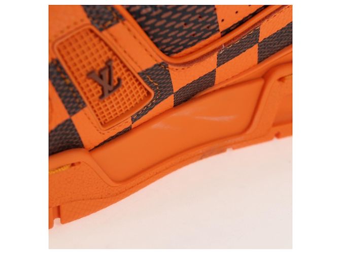 Scarpe LOUIS VUITTON Damier Pop LV Trainer 24 Orange 1ACN5S LV Auth BA15776M Arancione Damier ebene - vista 13
