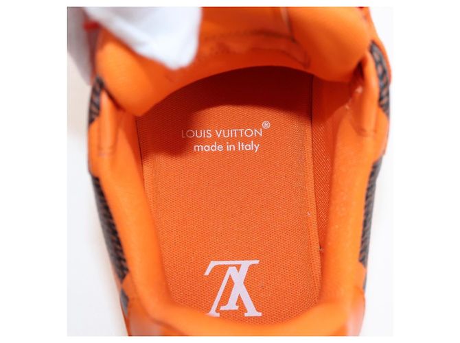 Scarpe LOUIS VUITTON Damier Pop LV Trainer 24 Orange 1ACN5S LV Auth BA15776M Arancione Damier ebene - vista 19