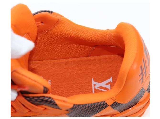 Scarpe LOUIS VUITTON Damier Pop LV Trainer 24 Orange 1ACN5S LV Auth BA15776M Arancione Damier ebene - vista 20