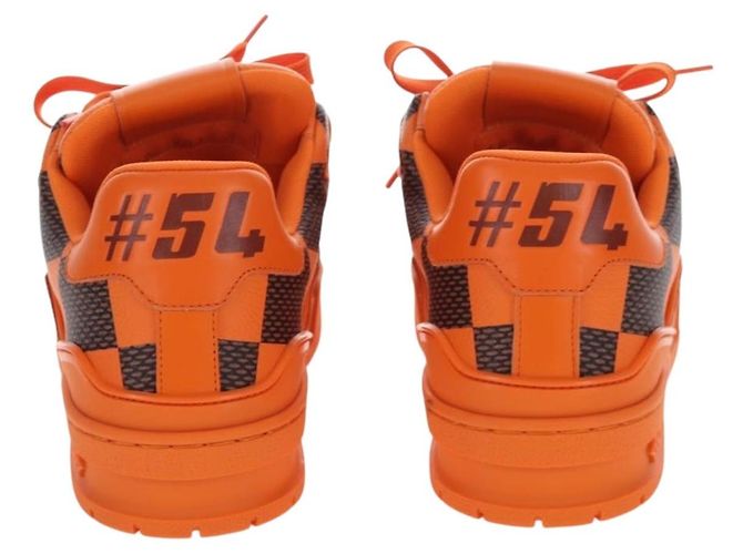 Scarpe LOUIS VUITTON Damier Pop LV Trainer 24 Orange 1ACN5S LV Auth BA15776M Arancione Damier ebene - vista 3