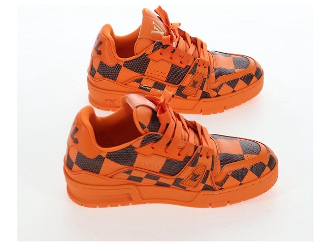 Scarpe LOUIS VUITTON Damier Pop LV Trainer 24 Orange 1ACN5S LV Auth BA15776M Arancione Damier ebene - vista 5