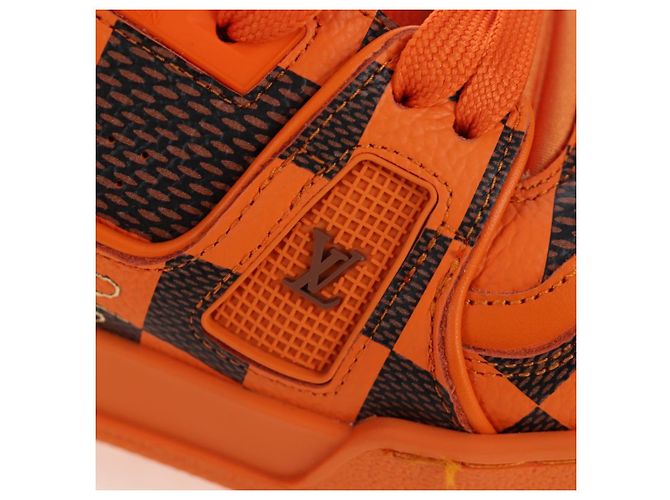 Scarpe LOUIS VUITTON Damier Pop LV Trainer 24 Orange 1ACN5S LV Auth BA15776M Arancione Damier ebene - vista 8