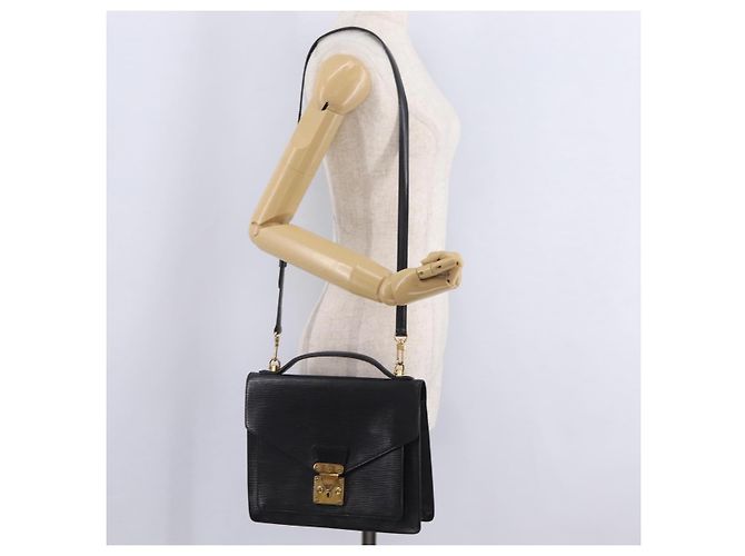 LOUIS VUITTON Epi Monceau 28 Hand Bag Black M52122 LV Auth bs37487 Noir - vue 33