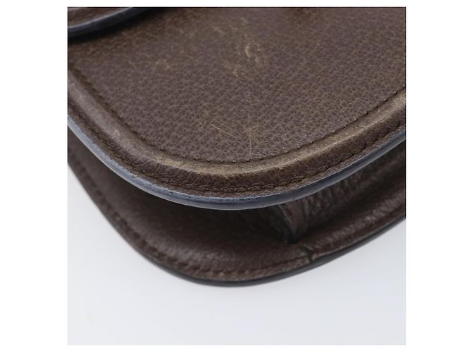 Bolsa de Ombro GUCCI Web Sherry Line em Couro Marrom e Dourado 500756 Auth 206277M - vista 18