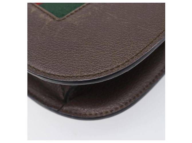 Bolsa de Ombro GUCCI Web Sherry Line em Couro Marrom e Dourado 500756 Auth 206277M - vista 19