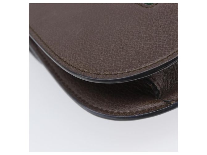 Bolsa de Ombro GUCCI Web Sherry Line em Couro Marrom e Dourado 500756 Auth 206277M - vista 20