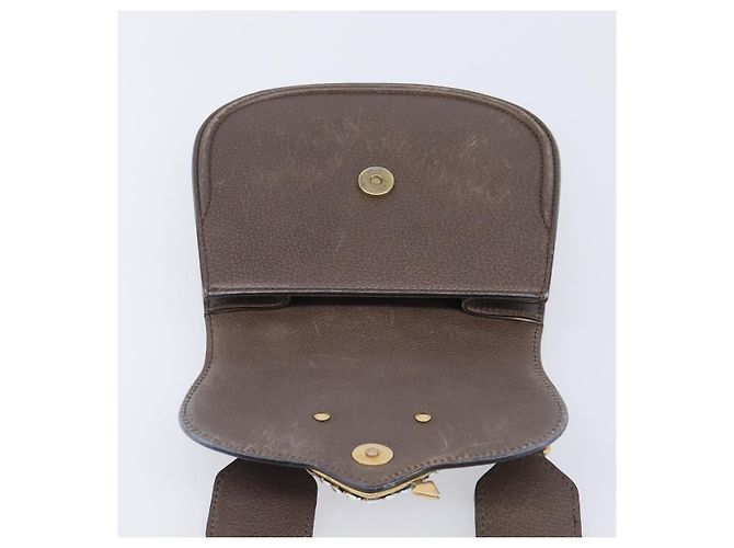 Bolsa de Ombro GUCCI Web Sherry Line em Couro Marrom e Dourado 500756 Auth 206277M - vista 24
