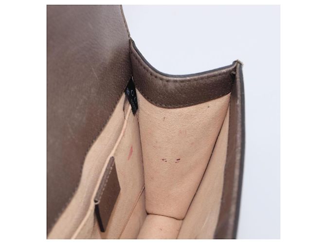 Bolsa de Ombro GUCCI Web Sherry Line em Couro Marrom e Dourado 500756 Auth 206277M - vista 26
