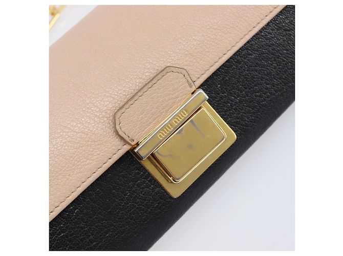 Miu Miu Schulterbörse mit Kette Leder Gold Rosa Auth BA16081A Pink Golden - Ansicht 19