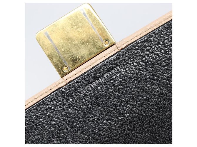 Miu Miu Schulterbörse mit Kette Leder Gold Rosa Auth BA16081A Pink Golden - Ansicht 21