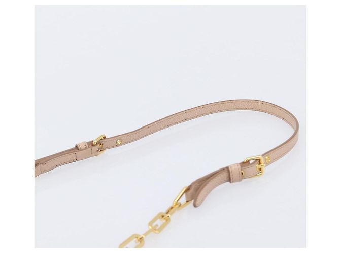 Miu Miu Schulterbörse mit Kette Leder Gold Rosa Auth BA16081A Pink Golden - Ansicht 8