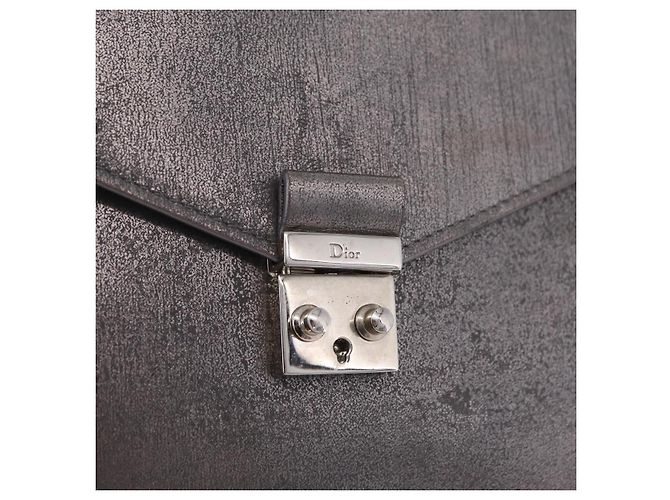 Christian Dior Schultertasche mit Kette Leder Silver Auth ka6506 Silber - Ansicht 17