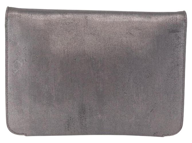 Christian Dior Schultertasche mit Kette Leder Silver Auth ka6506 Silber - Ansicht 2