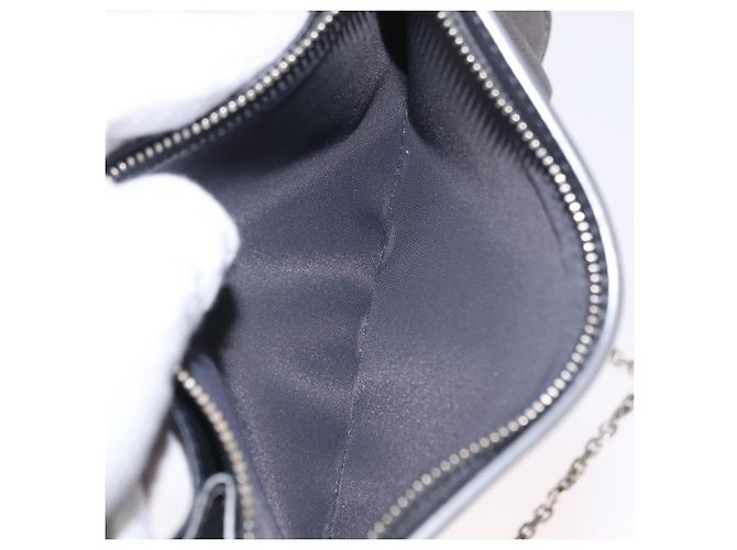 Christian Dior Schultertasche mit Kette Leder Silver Auth ka6506 Silber - Ansicht 24