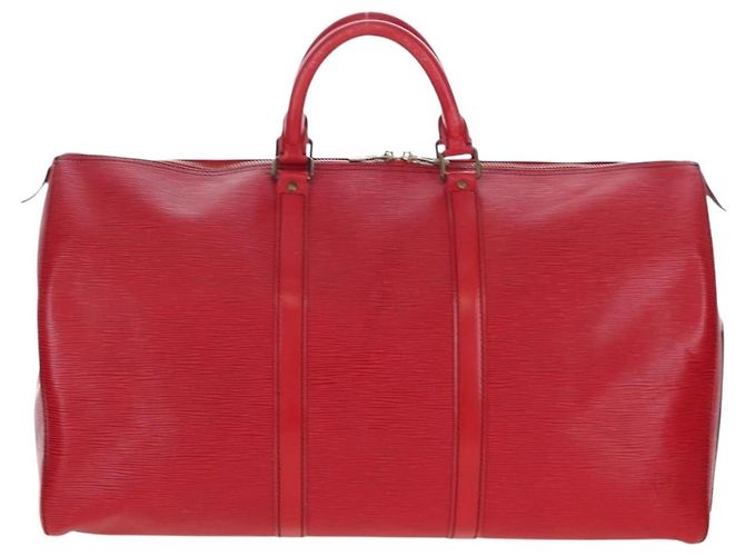 LOUIS VUITTON Epi Keepall 50 Boston Bag Red M42967 LV Auth ep16212A Rosso - vista 13