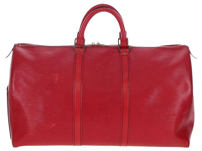 LOUIS VUITTON Epi Keepall 50 Boston Bag Red M42967 LV Auth ep16212A Rosso - vista 3