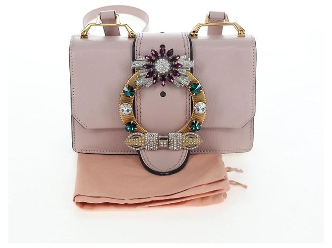 Sac à épaule Miu Miu Cuir Rose Or Auth 206340M Doré - vue 12
