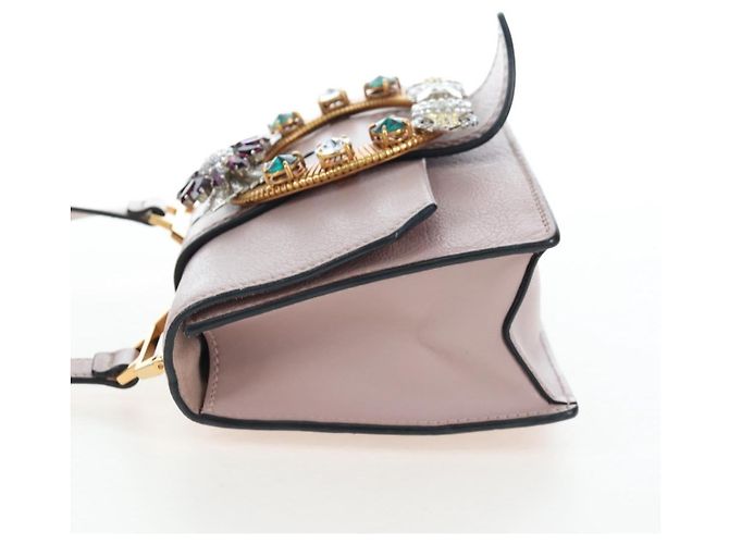 Sac à épaule Miu Miu Cuir Rose Or Auth 206340M Doré - vue 3