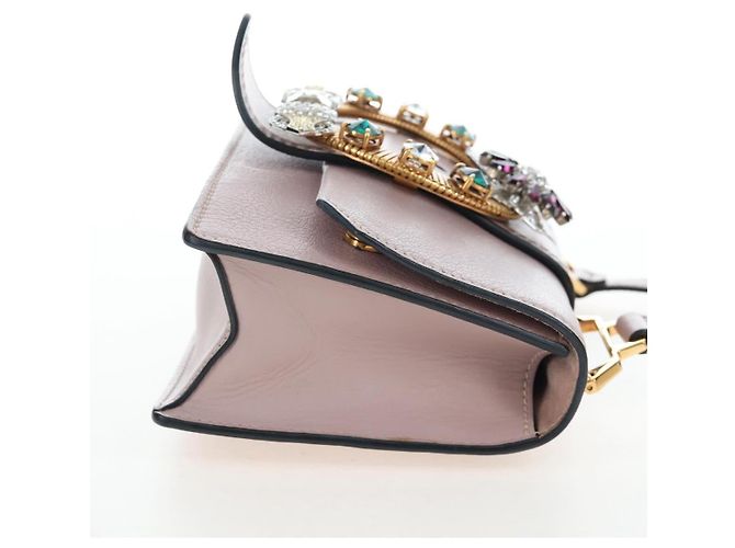 Sac à épaule Miu Miu Cuir Rose Or Auth 206340M Doré - vue 4