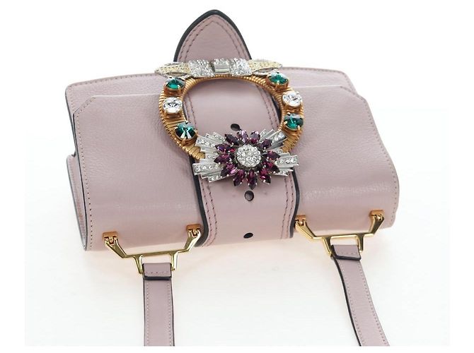 Sac à épaule Miu Miu Cuir Rose Or Auth 206340M Doré - vue 6