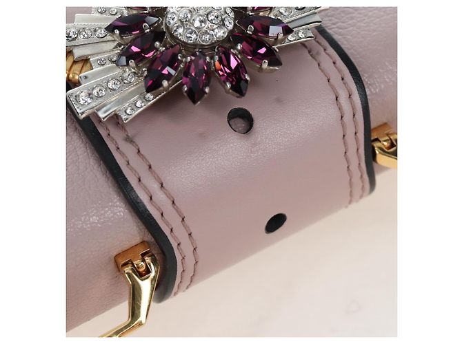 Sac à épaule Miu Miu Cuir Rose Or Auth 206340M Doré - vue 8