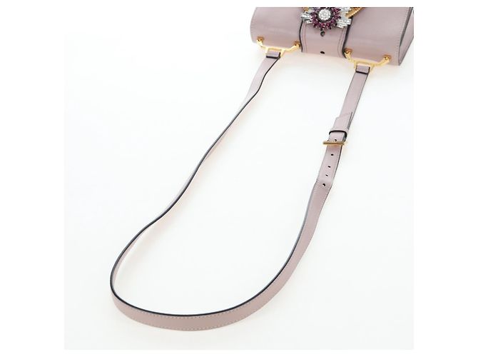 Sac à épaule Miu Miu Cuir Rose Or Auth 206340M Doré - vue 9