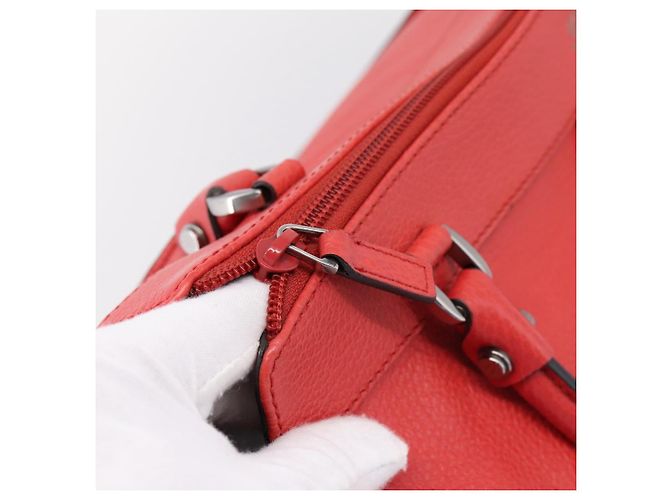 Borsa a mano GUCCI Abbey in pelle Outlet Rosso Argento 341491 Auth 207693V - vista 10