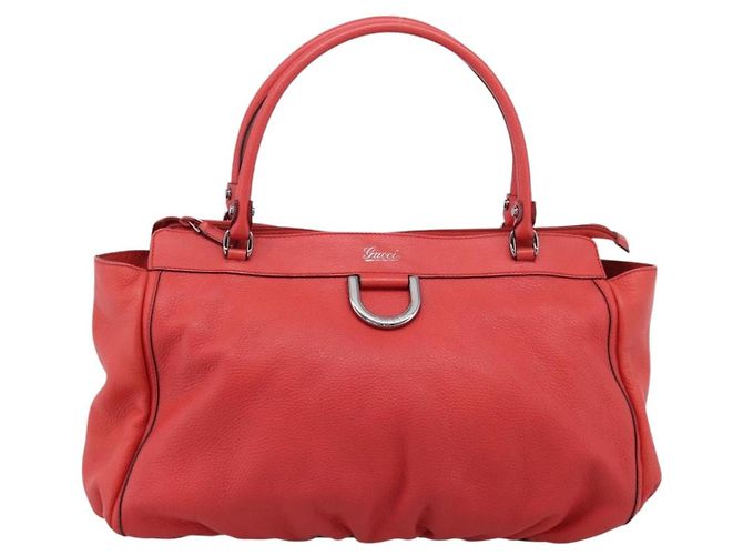 Borsa a mano GUCCI Abbey in pelle Outlet Rosso Argento 341491 Auth 207693V - vista 13