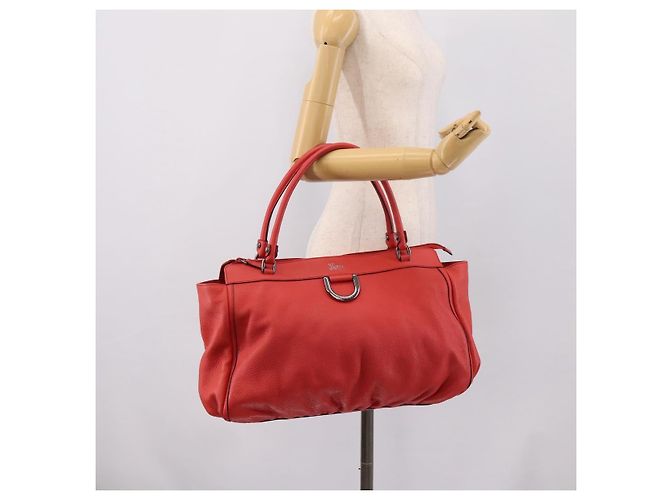 Borsa a mano GUCCI Abbey in pelle Outlet Rosso Argento 341491 Auth 207693V - vista 22