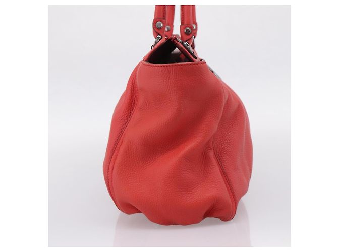Borsa a mano GUCCI Abbey in pelle Outlet Rosso Argento 341491 Auth 207693V - vista 3