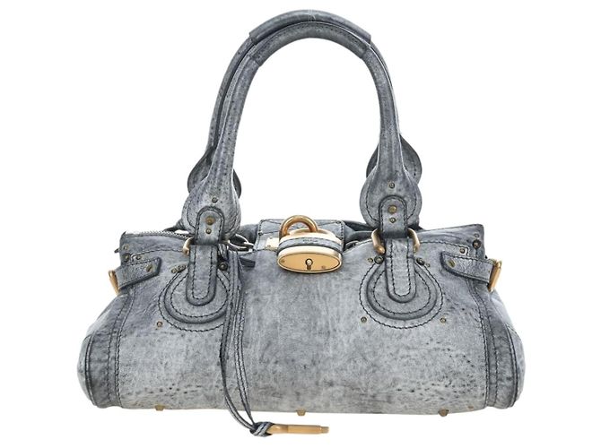 Chloé Bolso Chloe Paddington de piel Plata Oro Auth am12718V Dorado - vista 13