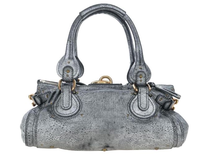 Chloé Bolso Chloe Paddington de piel Plata Oro Auth am12718V Dorado - vista 2