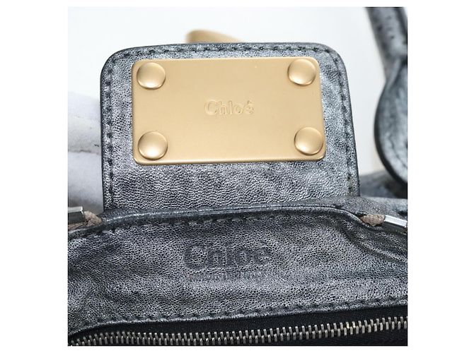 Chloé Bolso Chloe Paddington de piel Plata Oro Auth am12718V Dorado - vista 20
