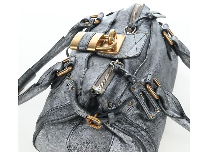 Chloé Bolso Chloe Paddington de piel Plata Oro Auth am12718V Dorado - vista 6