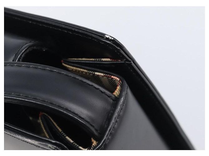 Borsa a tracolla BURBERRY in pelle nera e argento Auth 206797A Nero - vista 10