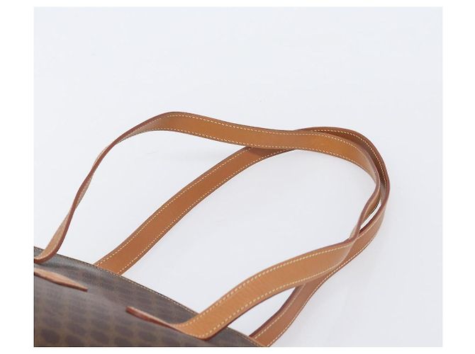 Céline Saco Tote CELINE Macadam Canvas PVC Couro Brown Gold Auth 206774 Marrom Dourado - vista 14