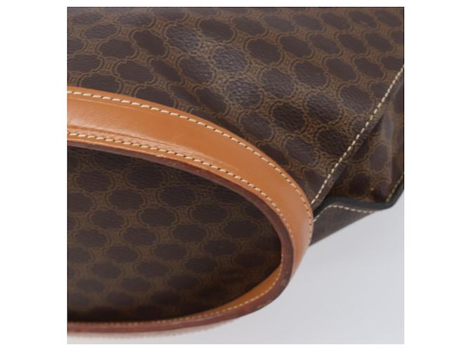 Céline Saco Tote CELINE Macadam Canvas PVC Couro Brown Gold Auth 206774 Marrom Dourado - vista 17