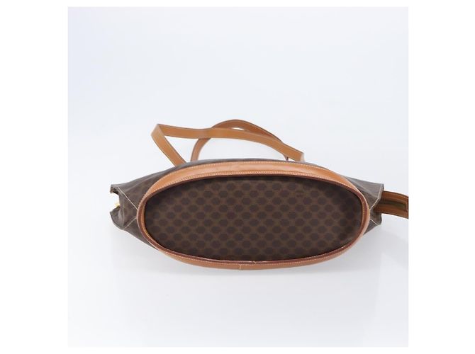 Céline Saco Tote CELINE Macadam Canvas PVC Couro Brown Gold Auth 206774 Marrom Dourado - vista 5