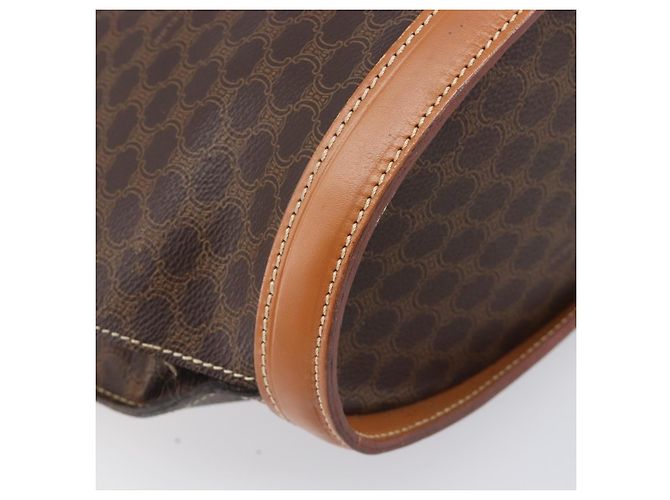 Céline Saco Tote CELINE Macadam Canvas PVC Couro Brown Gold Auth 206774 Marrom Dourado - vista 8
