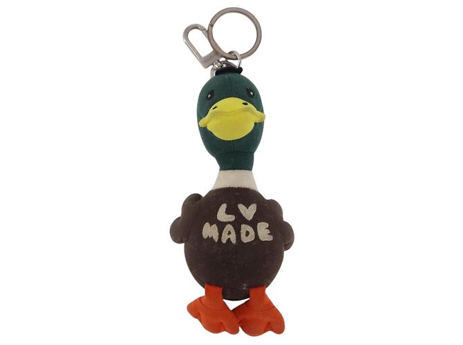 LOUIS VUITTON MADE NIGO LV Squared Porte Cre Duck Charm MP3222 Auth 206943M Plata Verde - vista 13