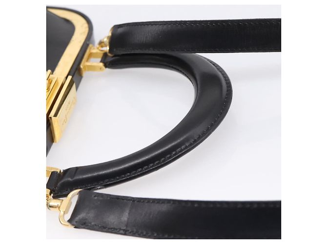 Borsa a mano Christian Dior in pelle 2way Nero Oro Auth ep16322V D'oro - vista 10