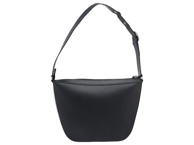 Bolsa de Ombro BURBERRY Couro Preto Prata Auth 206802 - vista 2