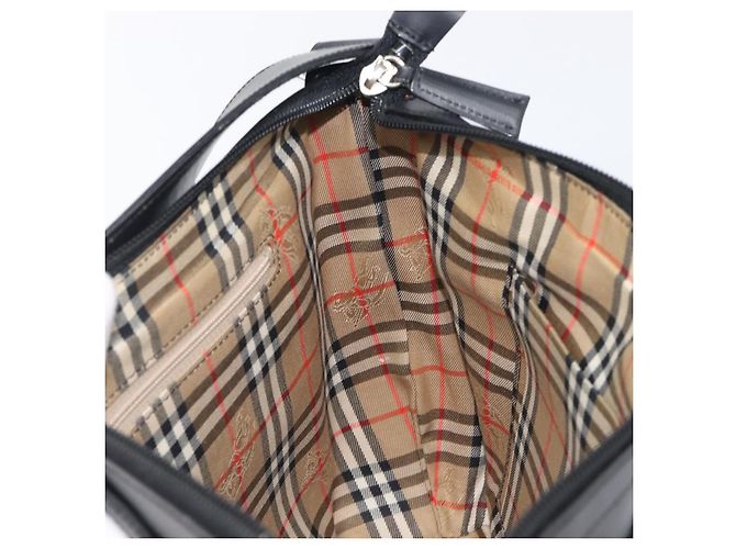 Bolsa de Ombro BURBERRY Couro Preto Prata Auth 206802 - vista 20
