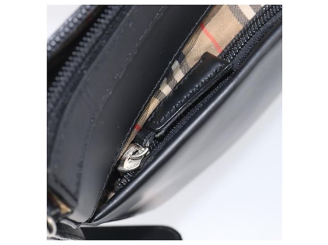 Bolsa de Ombro BURBERRY Couro Preto Prata Auth 206802 - vista 25